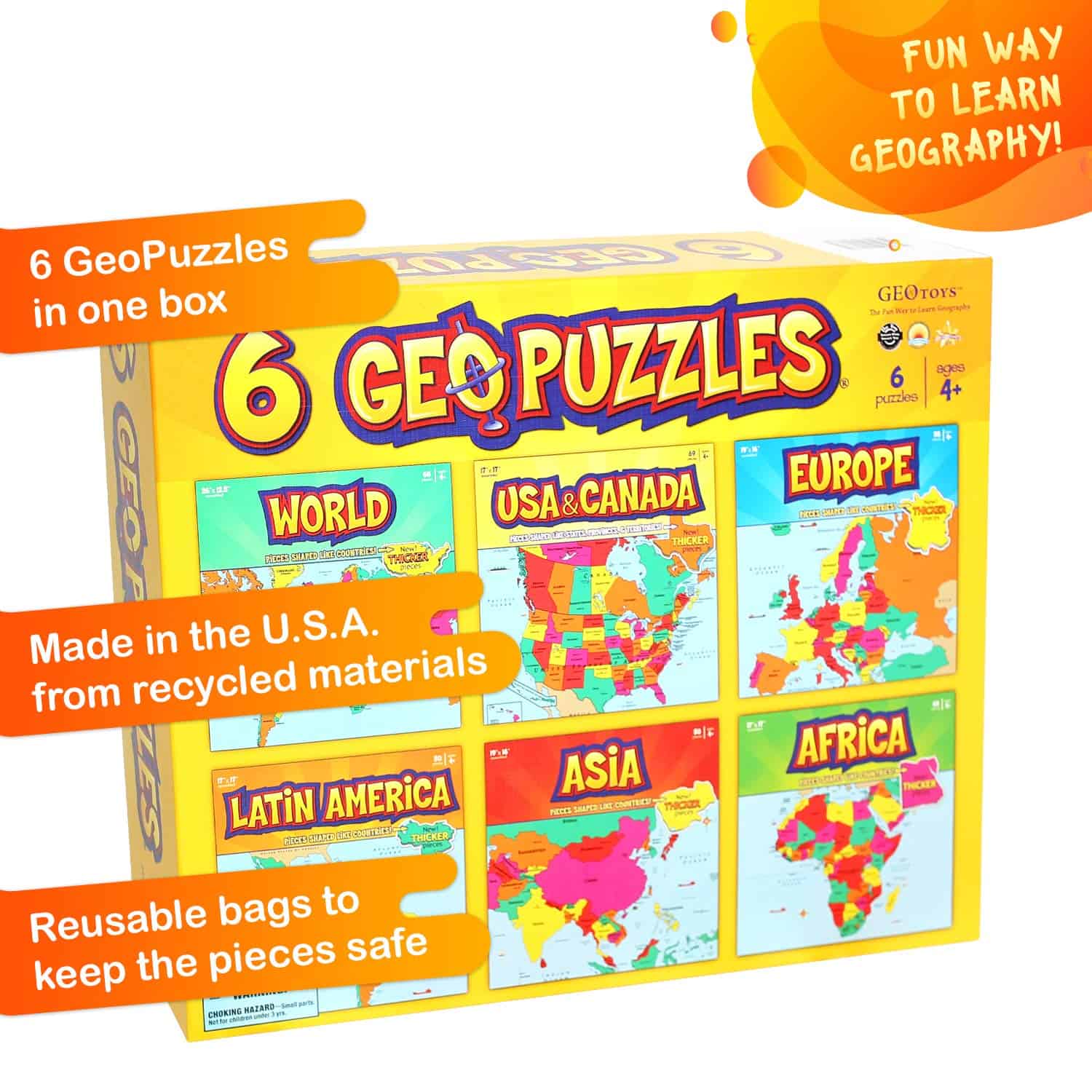 GeoToys GeoPuzzle, Set de rompecabezas en forma de países - Imagen 5