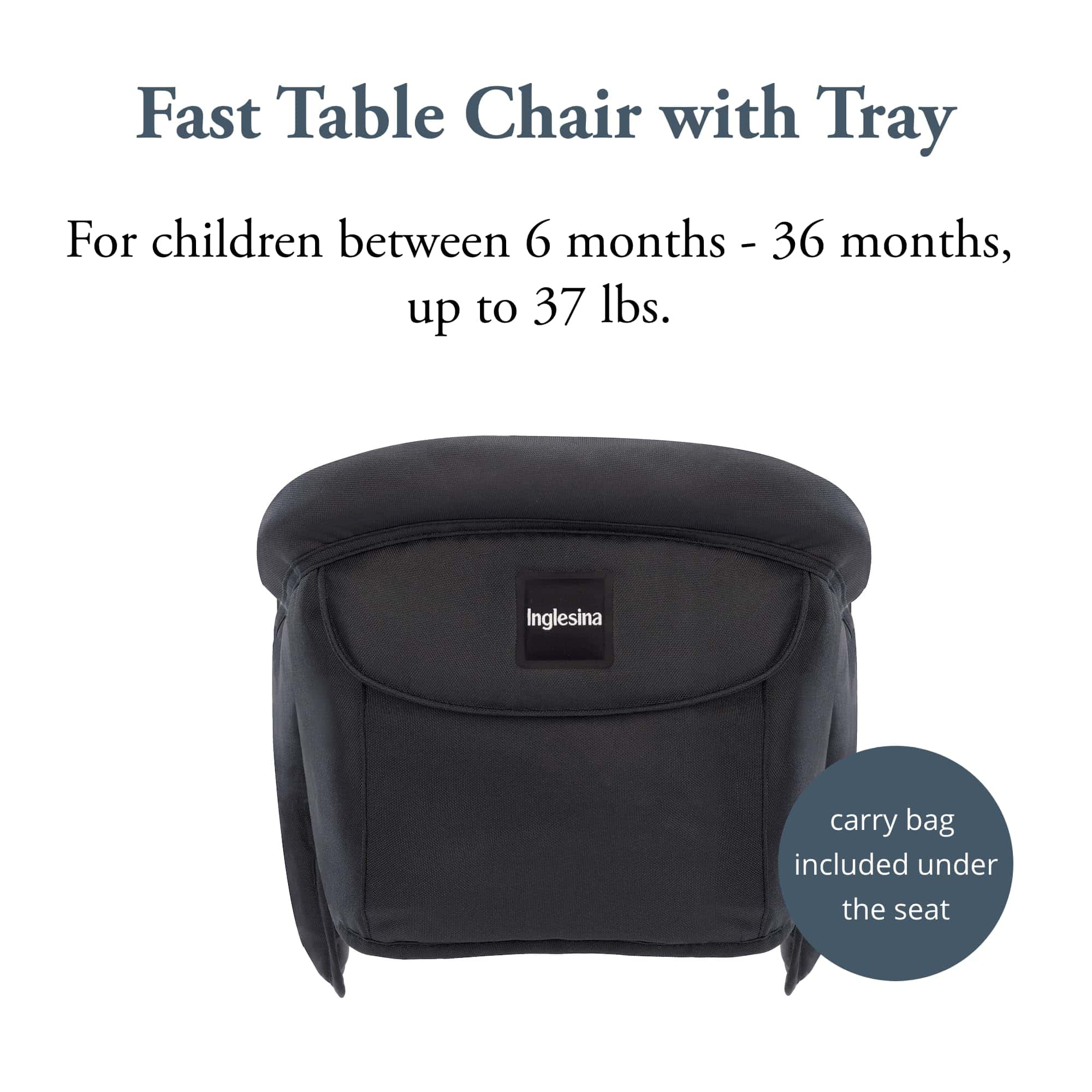 Silla de Mesa Inglesina Fast (Negro) + Bandeja de Comedor - Imagen 3