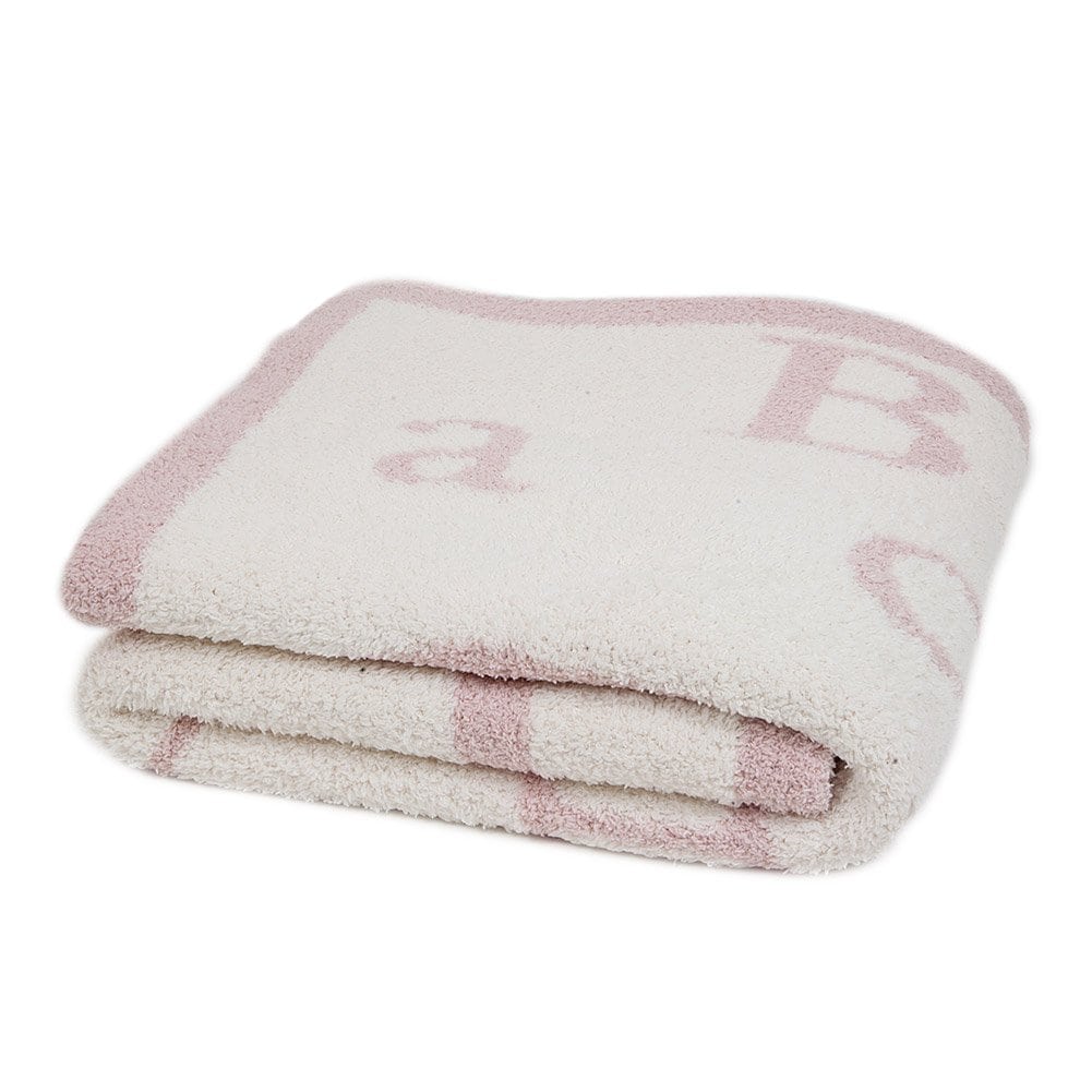 Manta Barefoot Dreams CozyChic ABC (Rosa Antiguo y Crema)