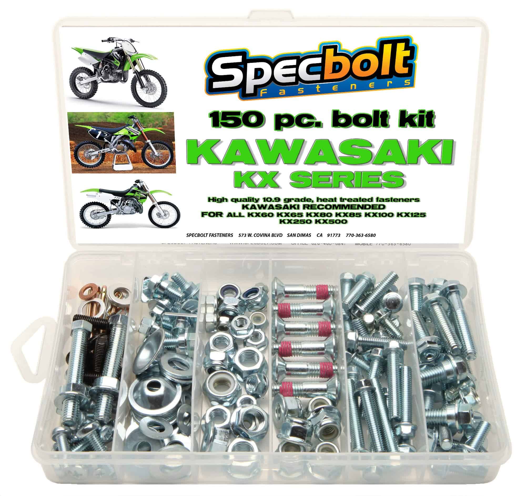 Kit de pernos Kawasaki KX de 150 piezas para mantenimiento
