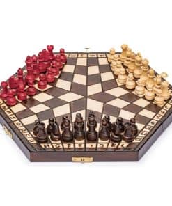 Ajedrez de Madera Husaria para Tres Jugadores - 12 Pulgadas
