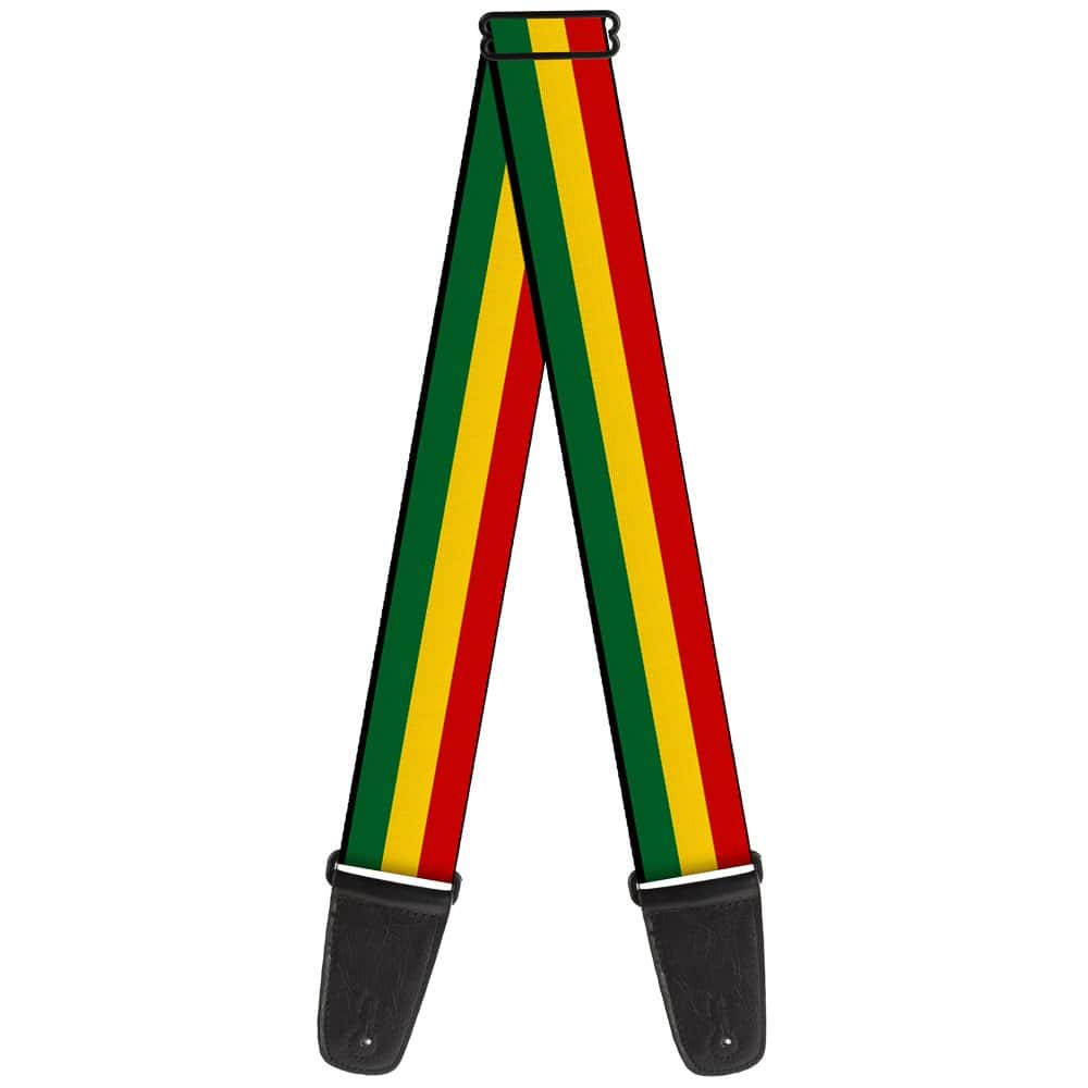 Correa de Guitarra Buckle-Down Rasta de 2 Pulgadas de Ancho