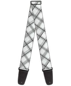Correa para guitarra Buckle-Down Plaid X Blanco Gris 2