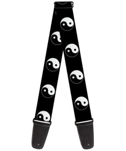 Correa de guitarra Buckle-Down Símbolo Yin Yang Negro