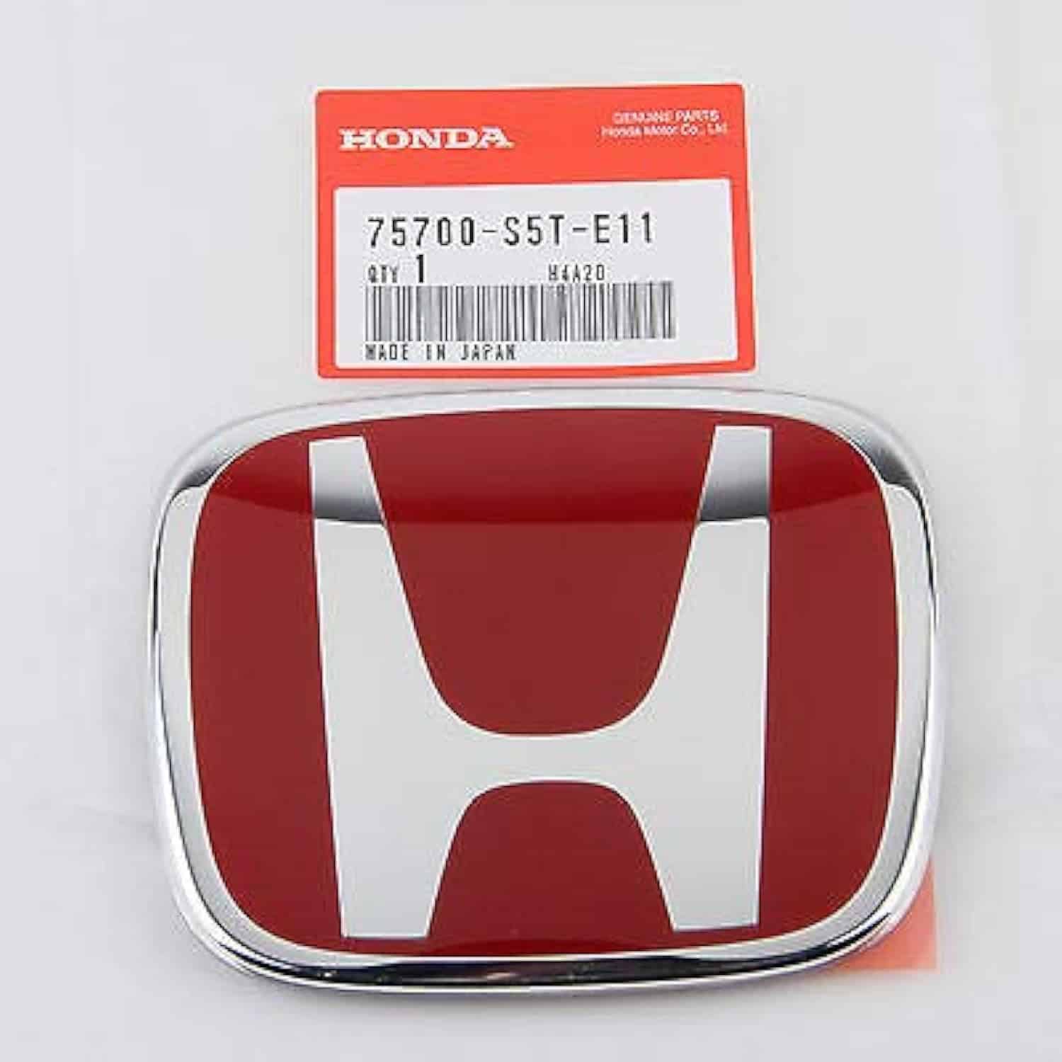 Emblema Rojo JDM de Logo Frontal Honda 123mmX100mm