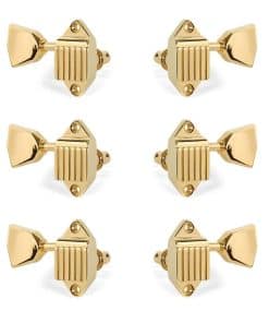 Clavijas Kluson WaffleBack 3+3 Botón Metal Keystone Oro