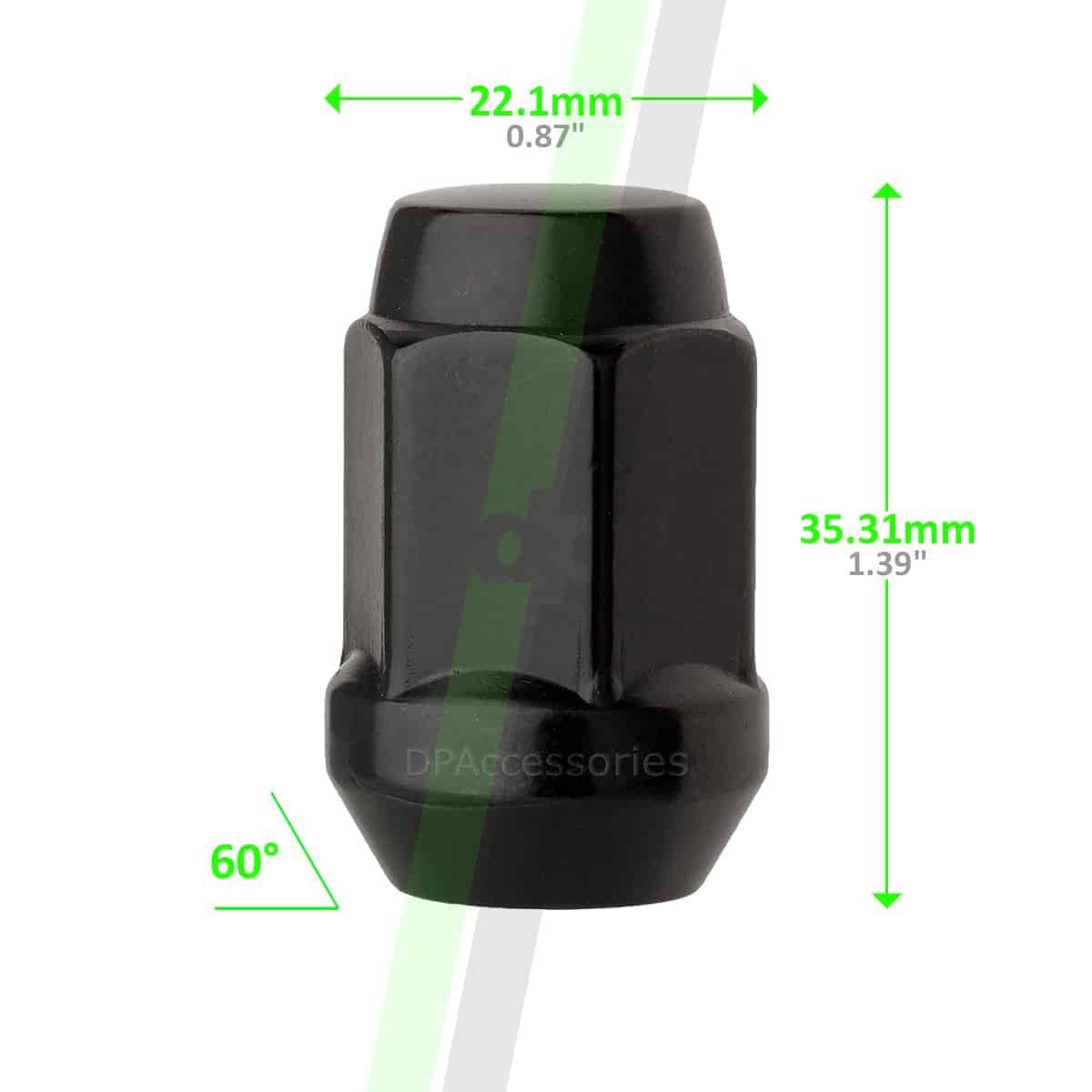 DPAccessories 20 Birlos de Rueda Negros 1/2-20 de Acero - - Imagen 4