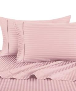 Juego de sábanas a rayas Royal Hotel en rosa tamaño
