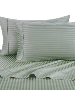 Juego de Sábanas Rayas en Seda de Salvia de Royal Hotel