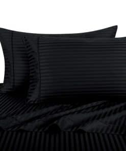 Juego de Sábanas a Rayas Negras para Cama Individual Extra