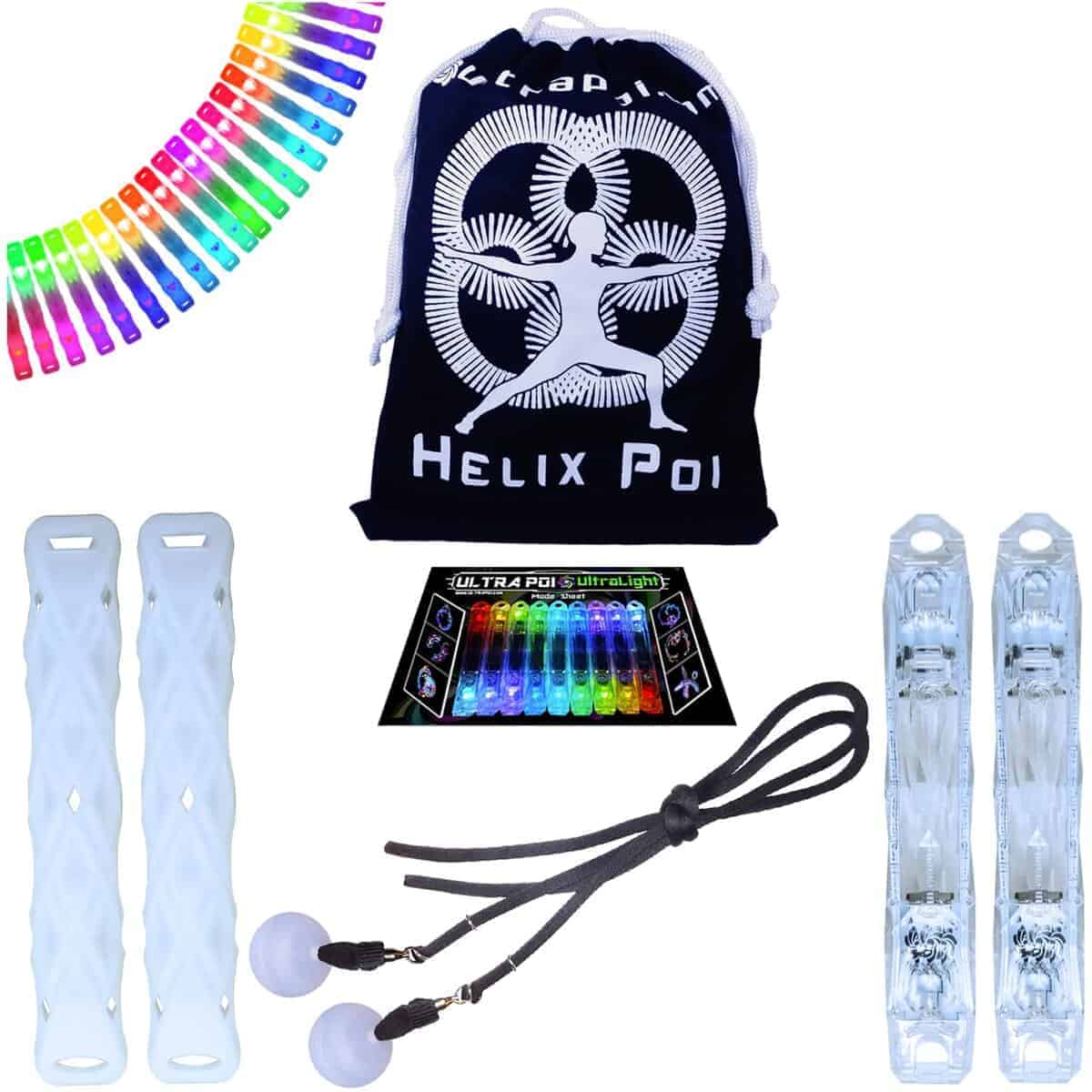Juego de poi UltraPoi HelixPoi - Poi Helix con mangos de