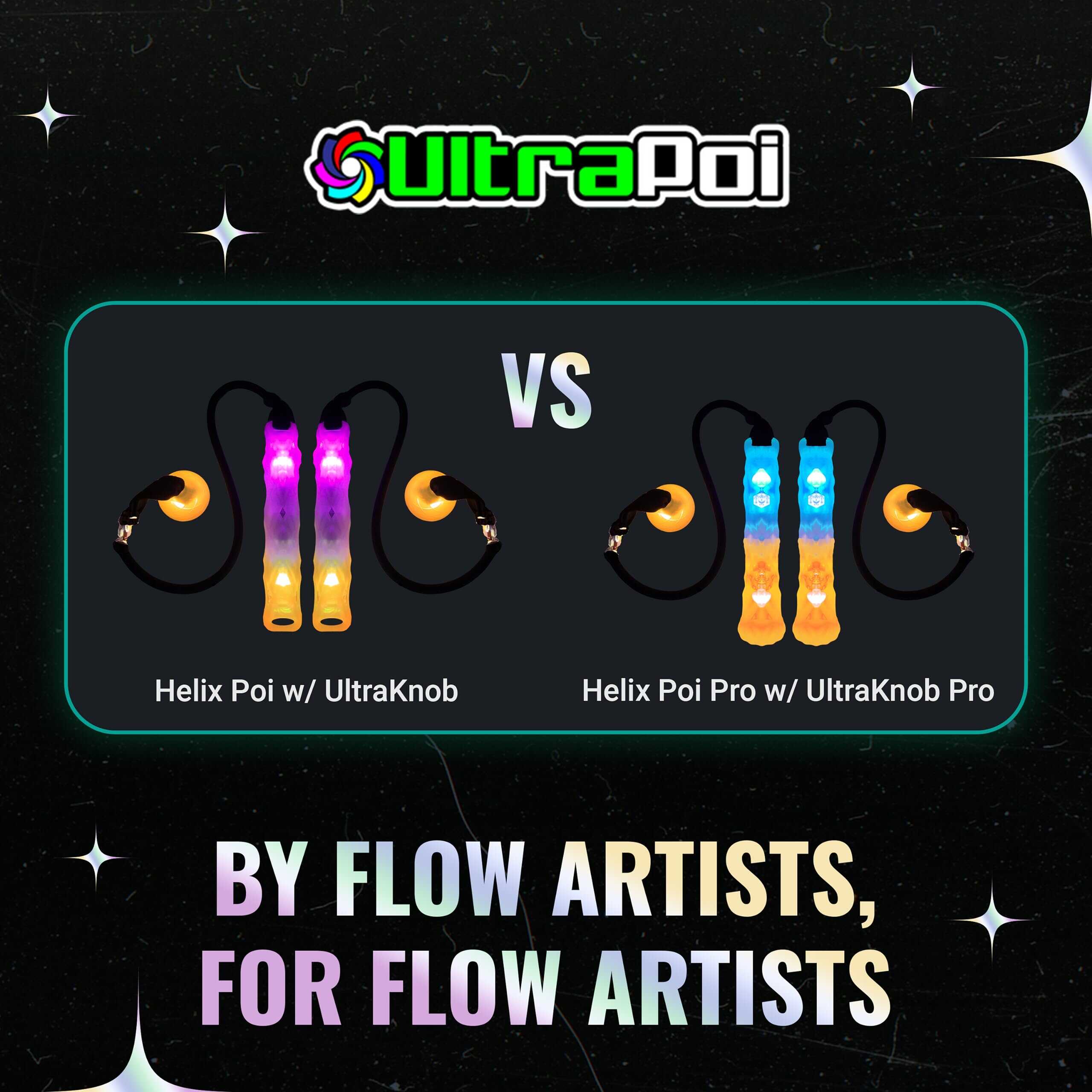 Set de HelixPoi - Poi Helix con Manijas LED UltraKnob - 70+ - Imagen 7