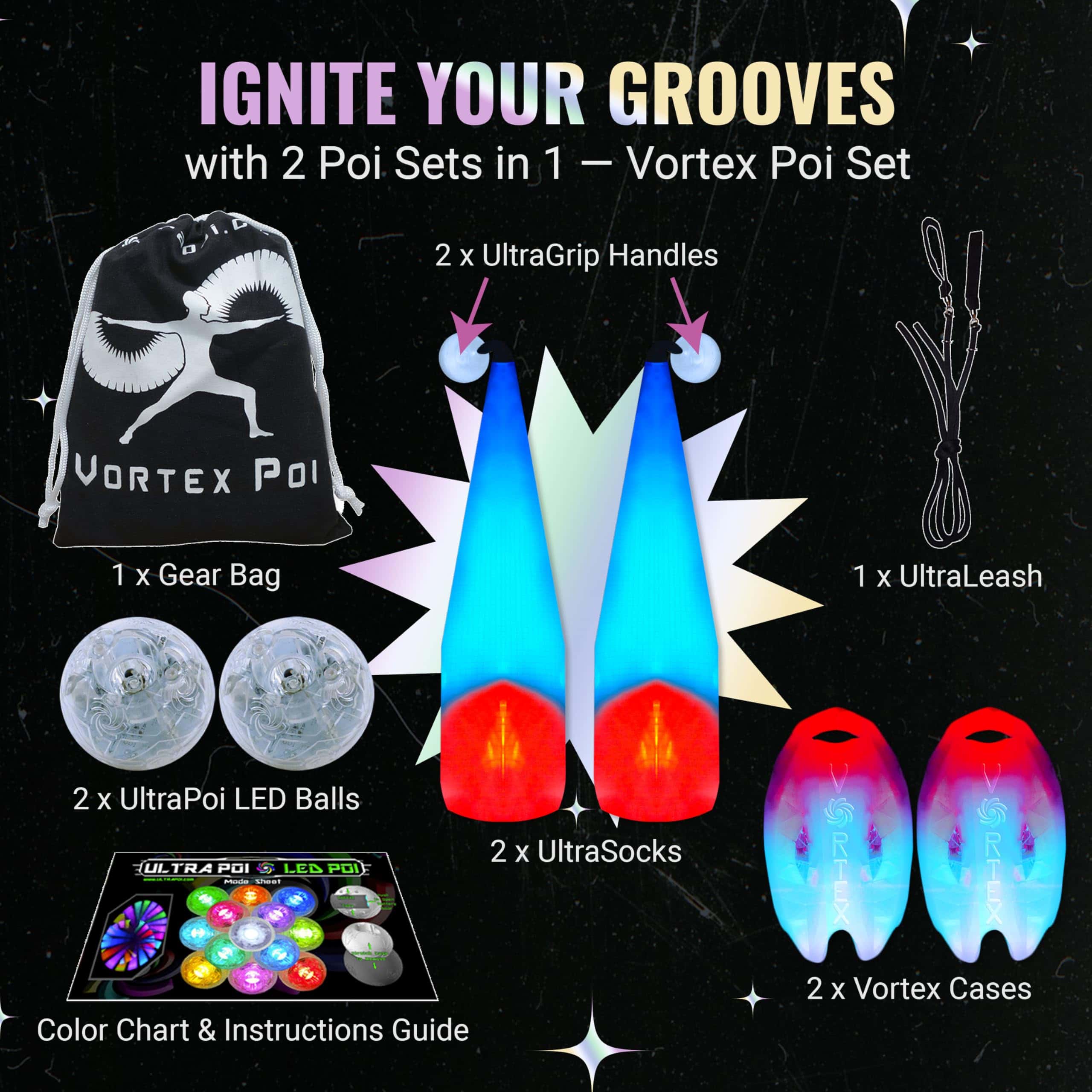 UltraPoi � Vortex Poi - Set de Poi LED - Mejor Poi Luminoso - Imagen 3