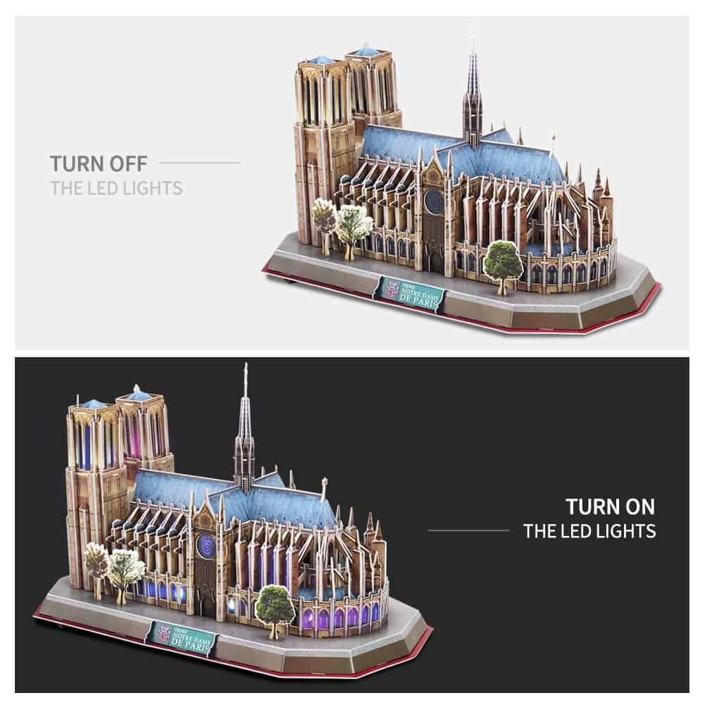 CubicFun Rompecabezas 3D para Adultos LED Notre Dame de - Imagen 5