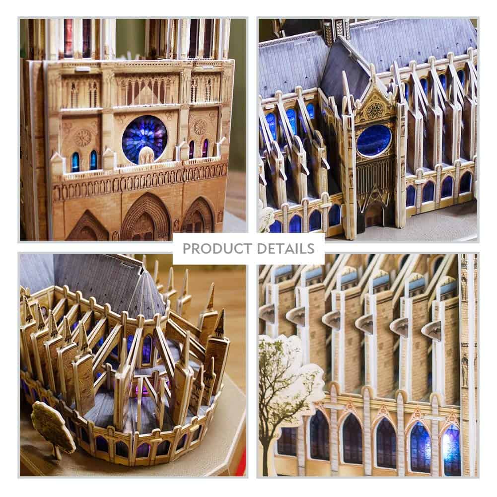 CubicFun Rompecabezas 3D para Adultos LED Notre Dame de - Imagen 4