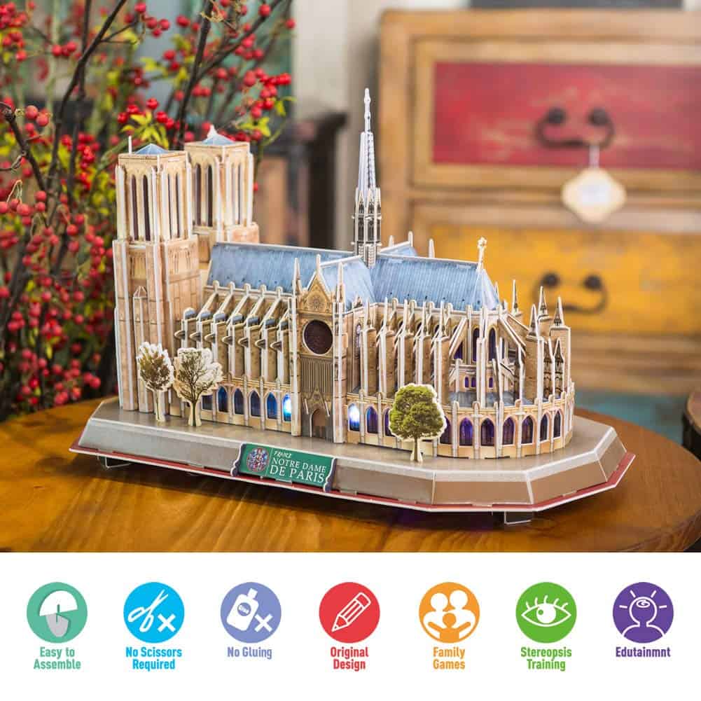 CubicFun Rompecabezas 3D para Adultos LED Notre Dame de - Imagen 7