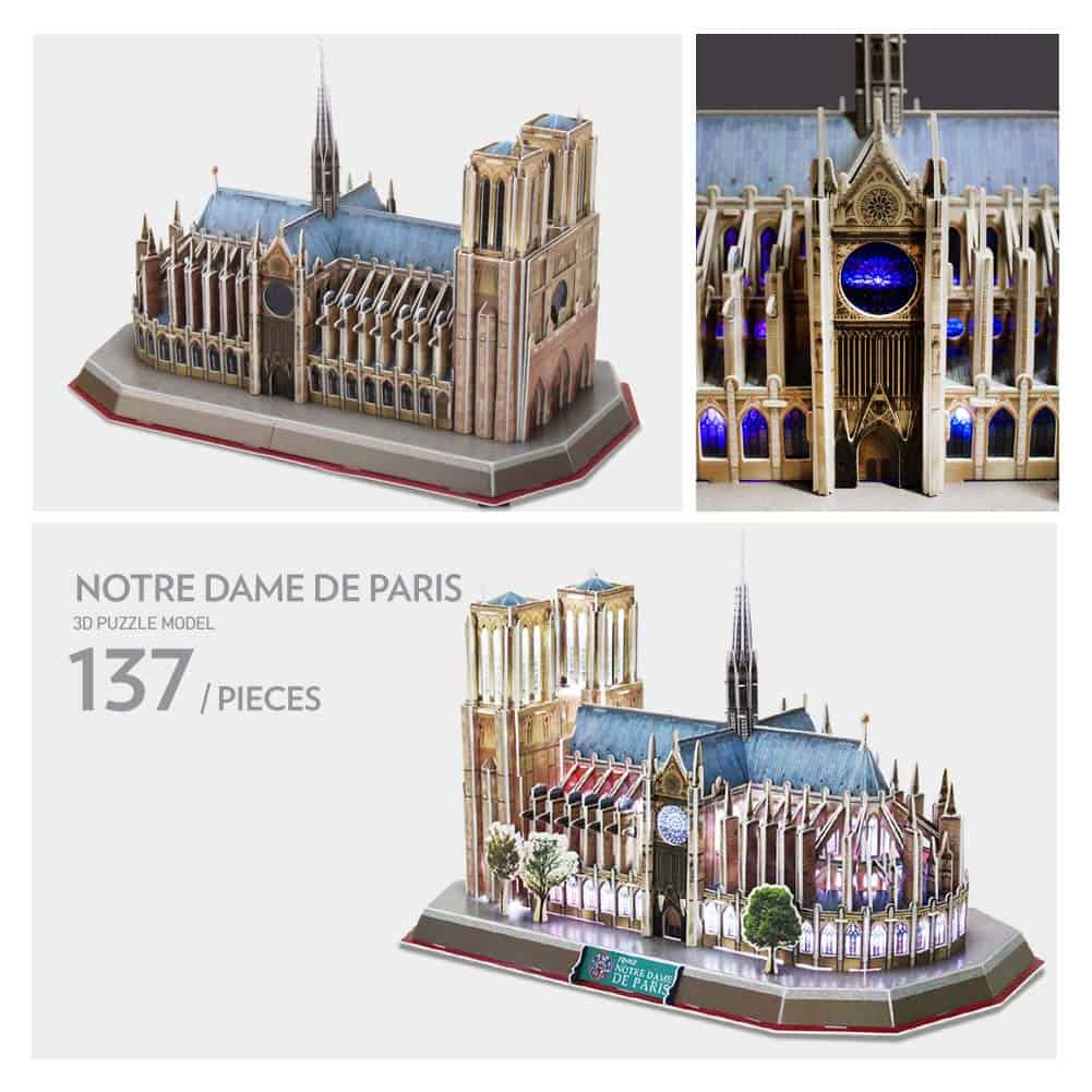 CubicFun Rompecabezas 3D para Adultos LED Notre Dame de - Imagen 9