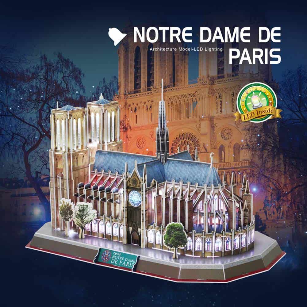 CubicFun Rompecabezas 3D para Adultos LED Notre Dame de - Imagen 6