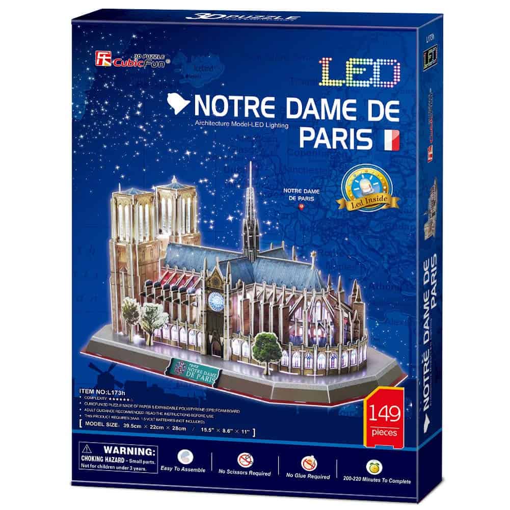 CubicFun Rompecabezas 3D para Adultos LED Notre Dame de - Imagen 8