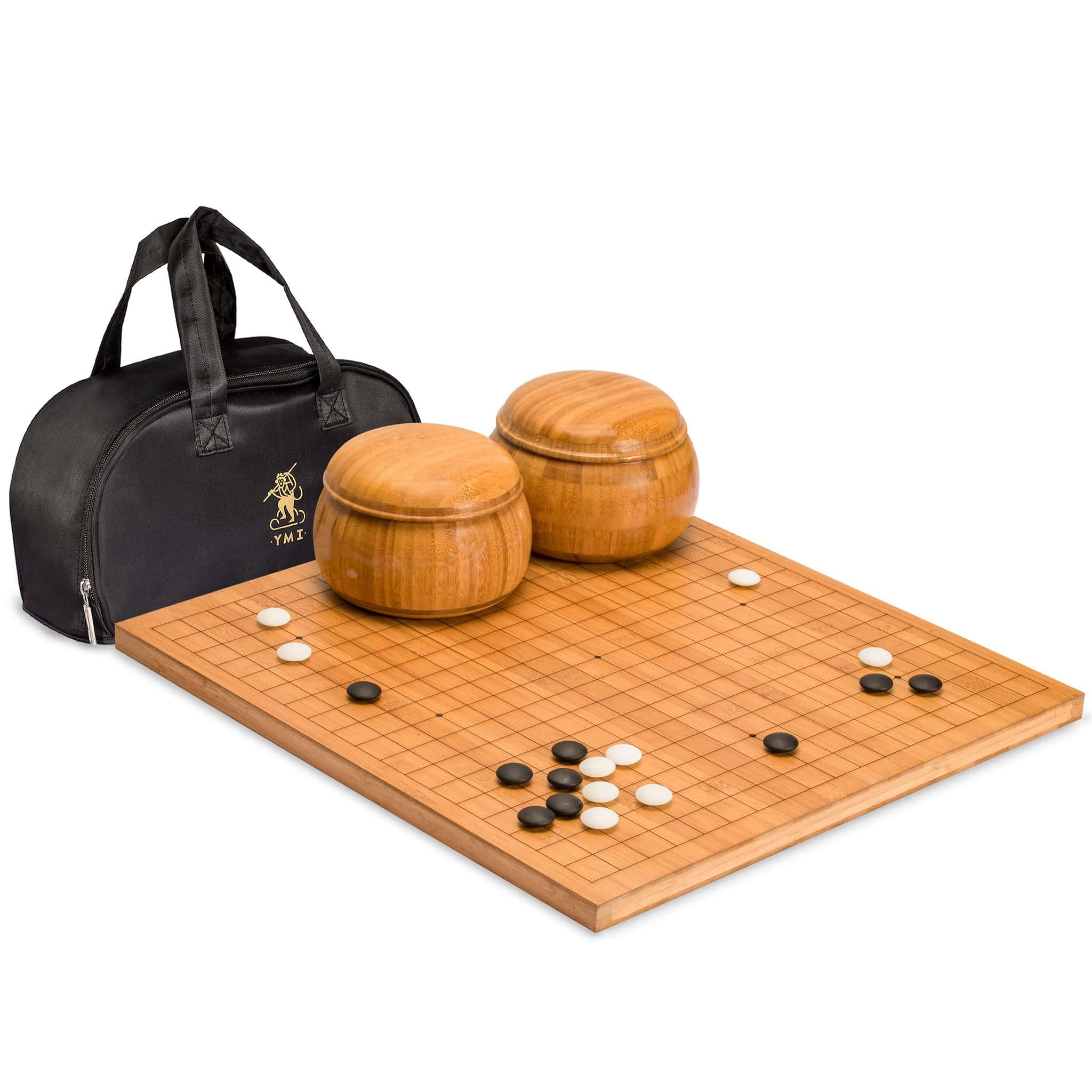 Juego de Go Bamboo 0.8 Pulgadas Grabado Reversible de 19x19