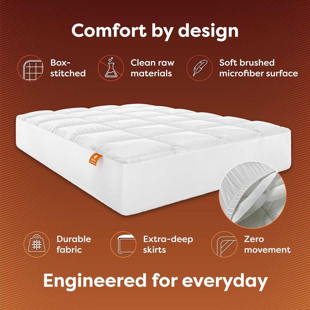 Sobrecolchón hipoalergénico con relleno de plumón - Imagen 3