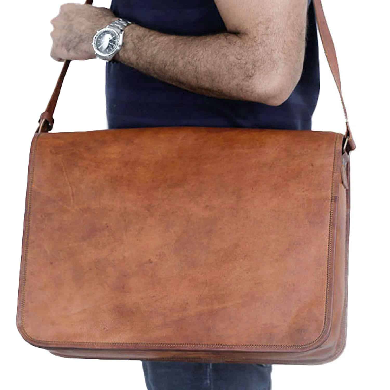 Bolso de Hombro de Cuero Vintage de 16 Pulgadas para Laptop - Imagen 5