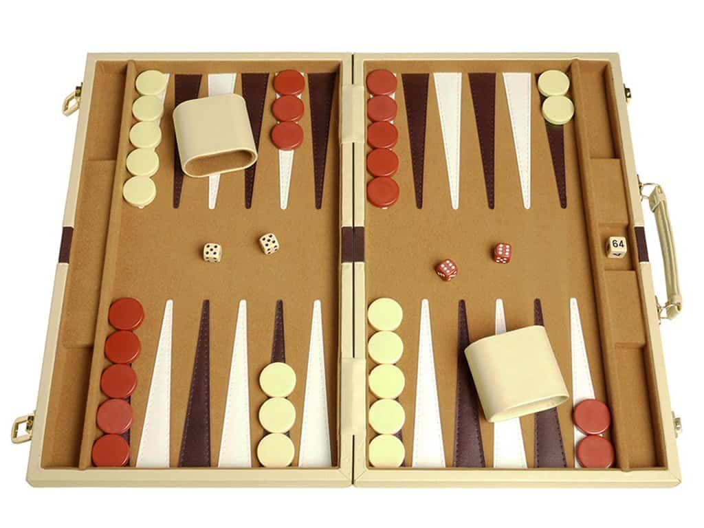 Set de Backgammon de Lujo - Camel - 15"x10"