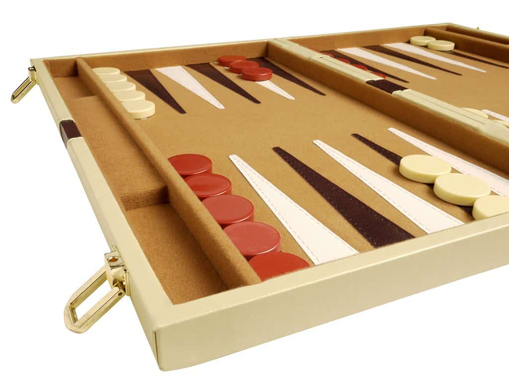 Set de Backgammon de Lujo - Camel - 15"x10" - Imagen 3