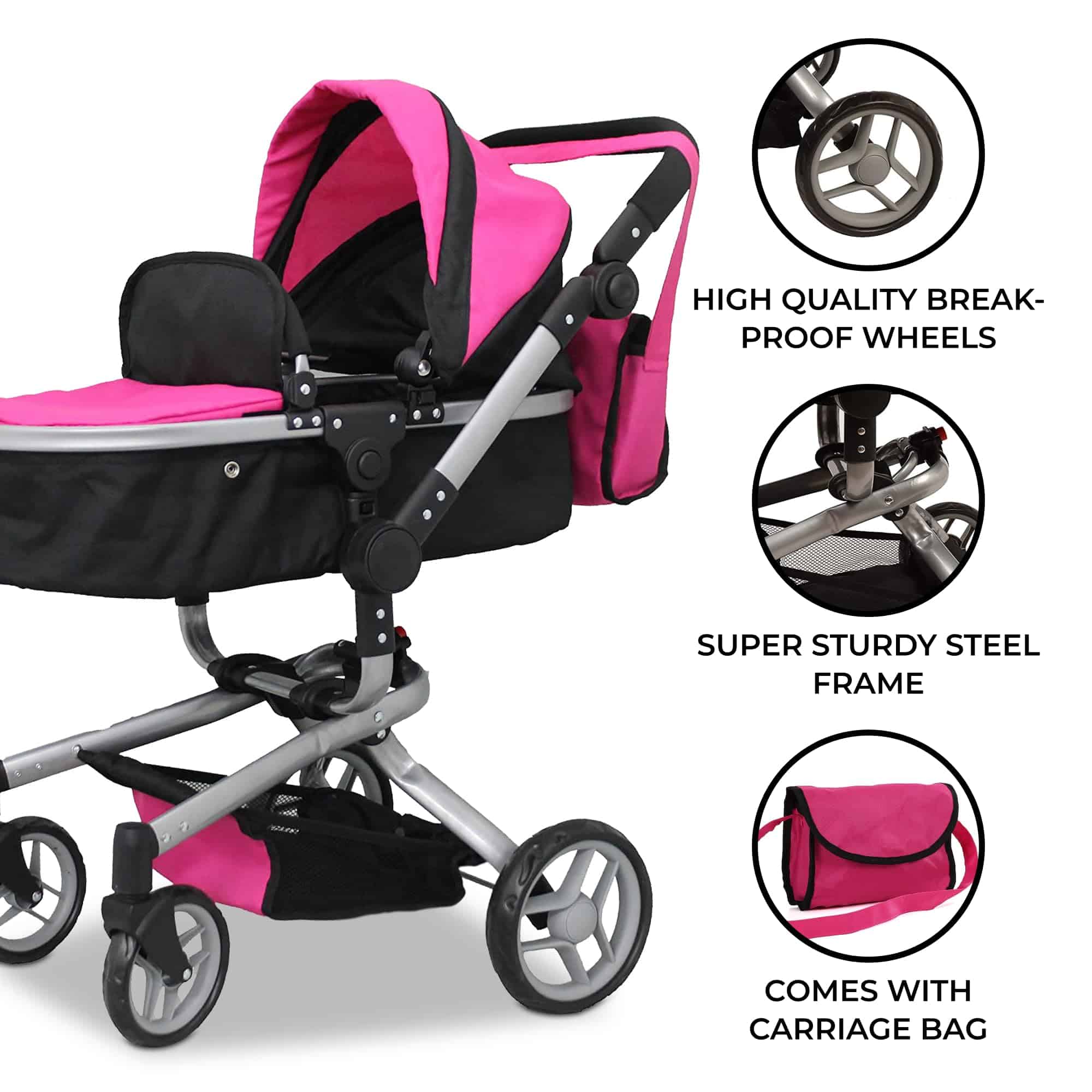 Cochecito de Lujo 2 en 1 para Muñecas Mommy & Me, Cochecito - Imagen 6