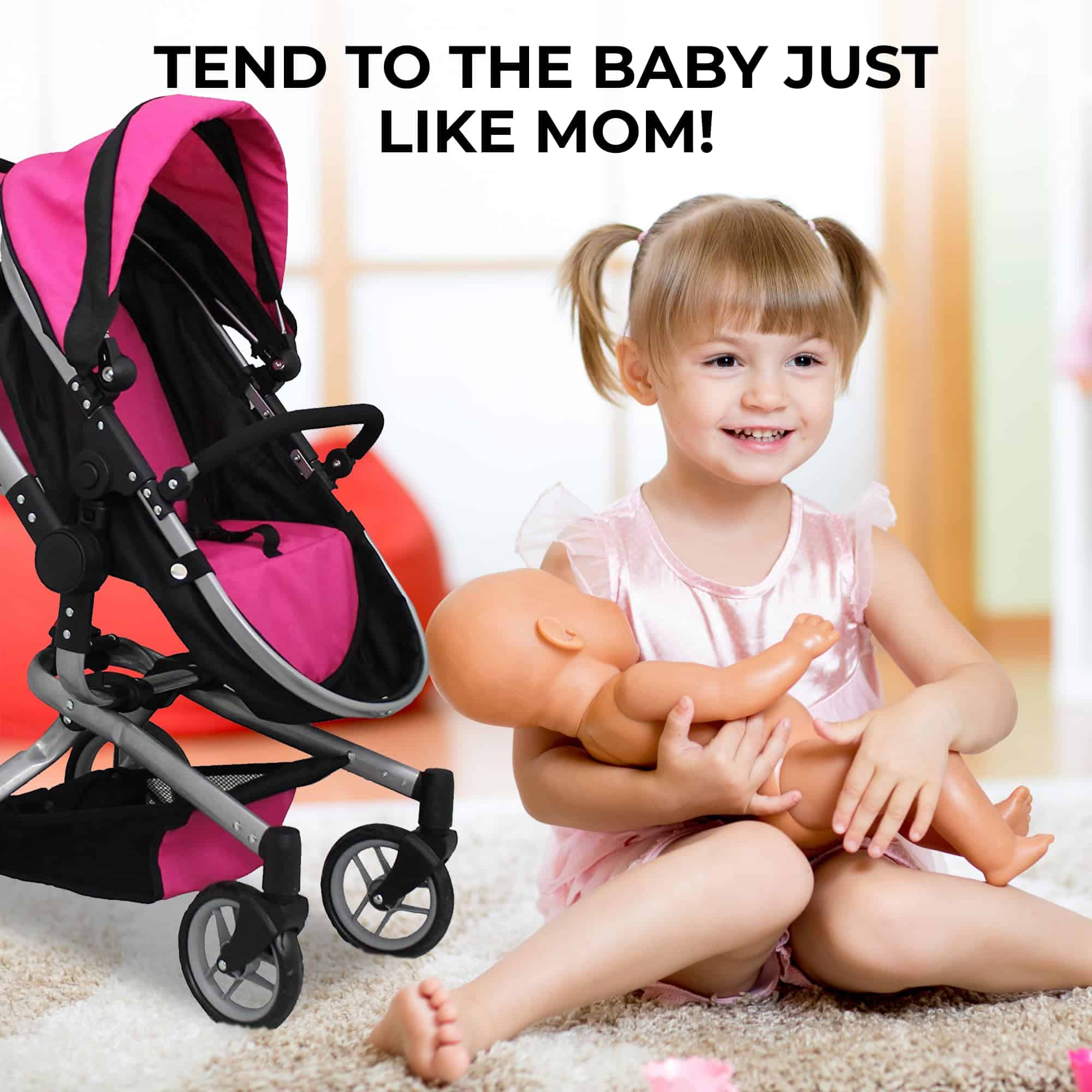 Cochecito de Lujo 2 en 1 para Muñecas Mommy & Me, Cochecito - Imagen 9