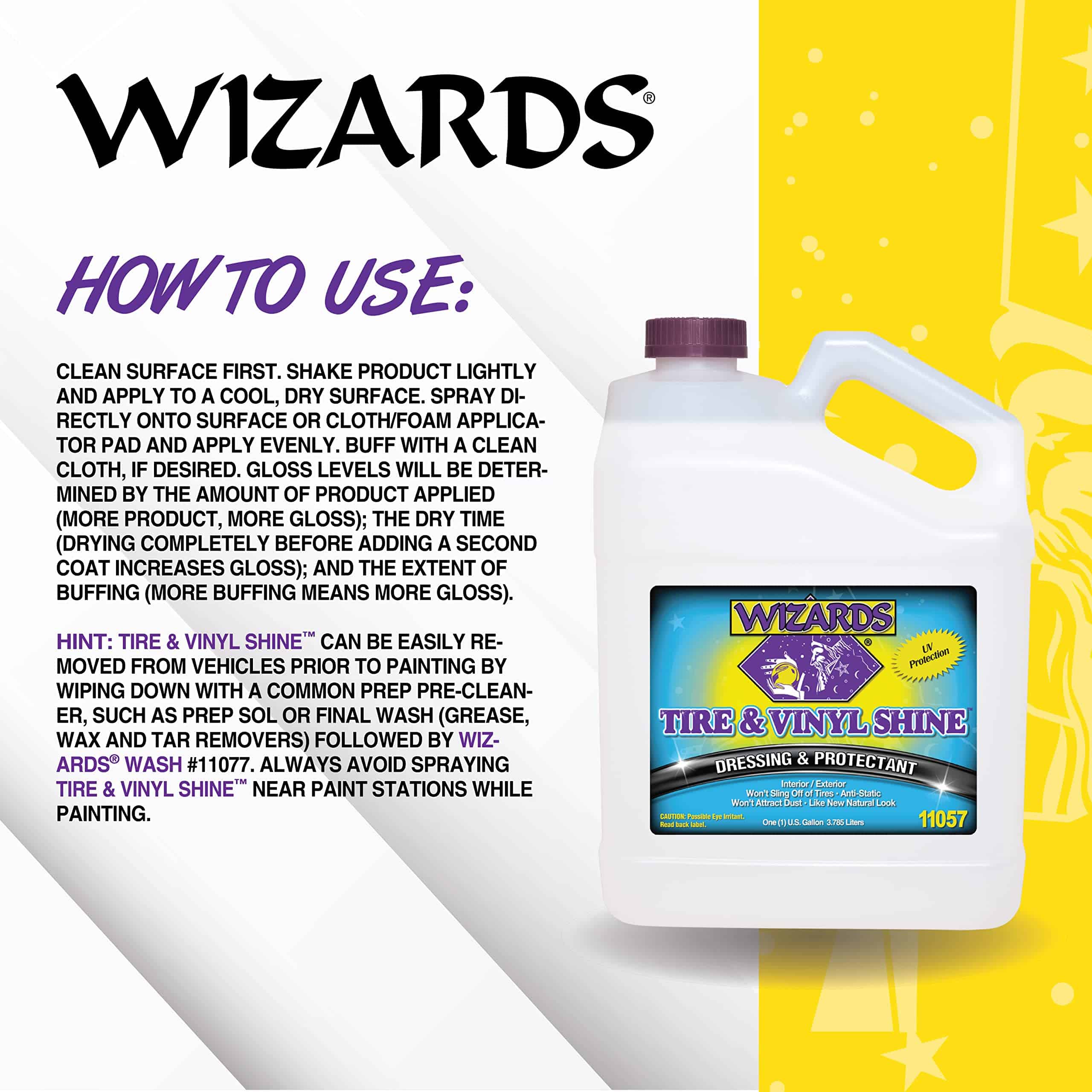 Wizards Tire and Wheel Vinyl Shine - Spray de Vestir y - Imagen 4