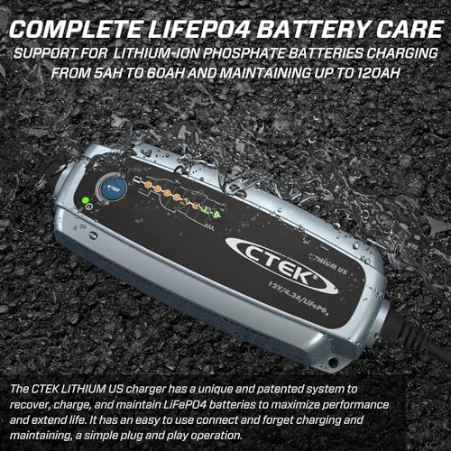 CTEK 56-926 LITHIUM US | Cargador de batería de fosfato de - Imagen 4