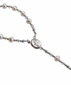 Rosario de Plata Esterlina Blanco para Bebé, Regalo de