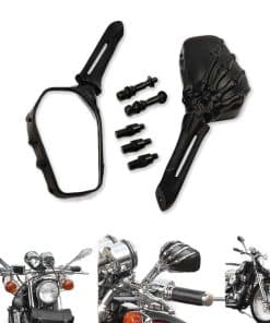 Espejo negro con diseño de calavera compatible con Harley