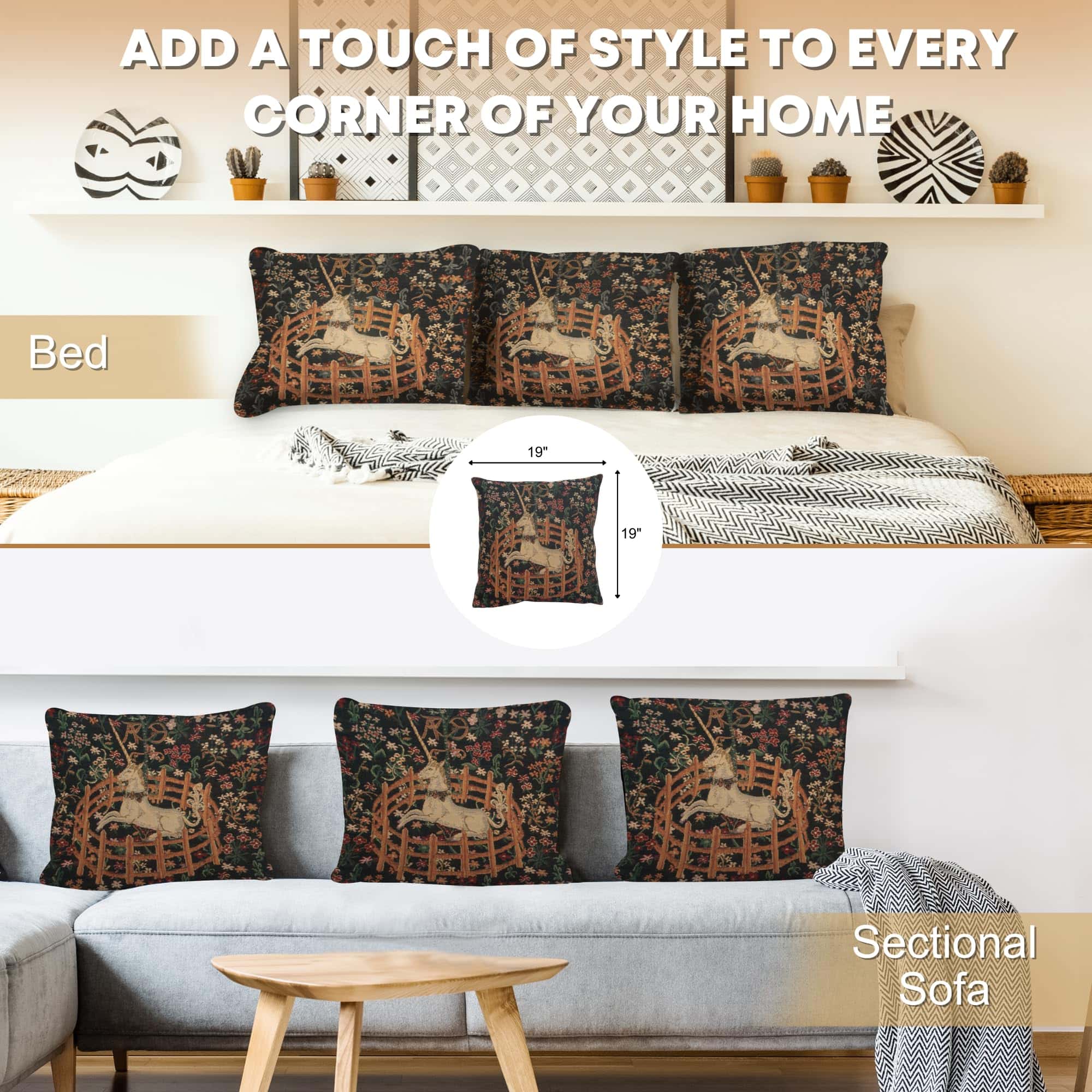 Funda de Almohada para Sofá Charlotte Home -Unicornio - Imagen 6