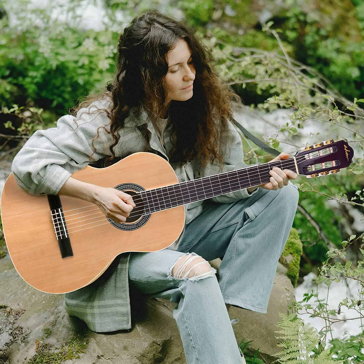 Guitarra Clásica Nylon Tamaño Completo ADM 39 Pulgadas - Imagen 3