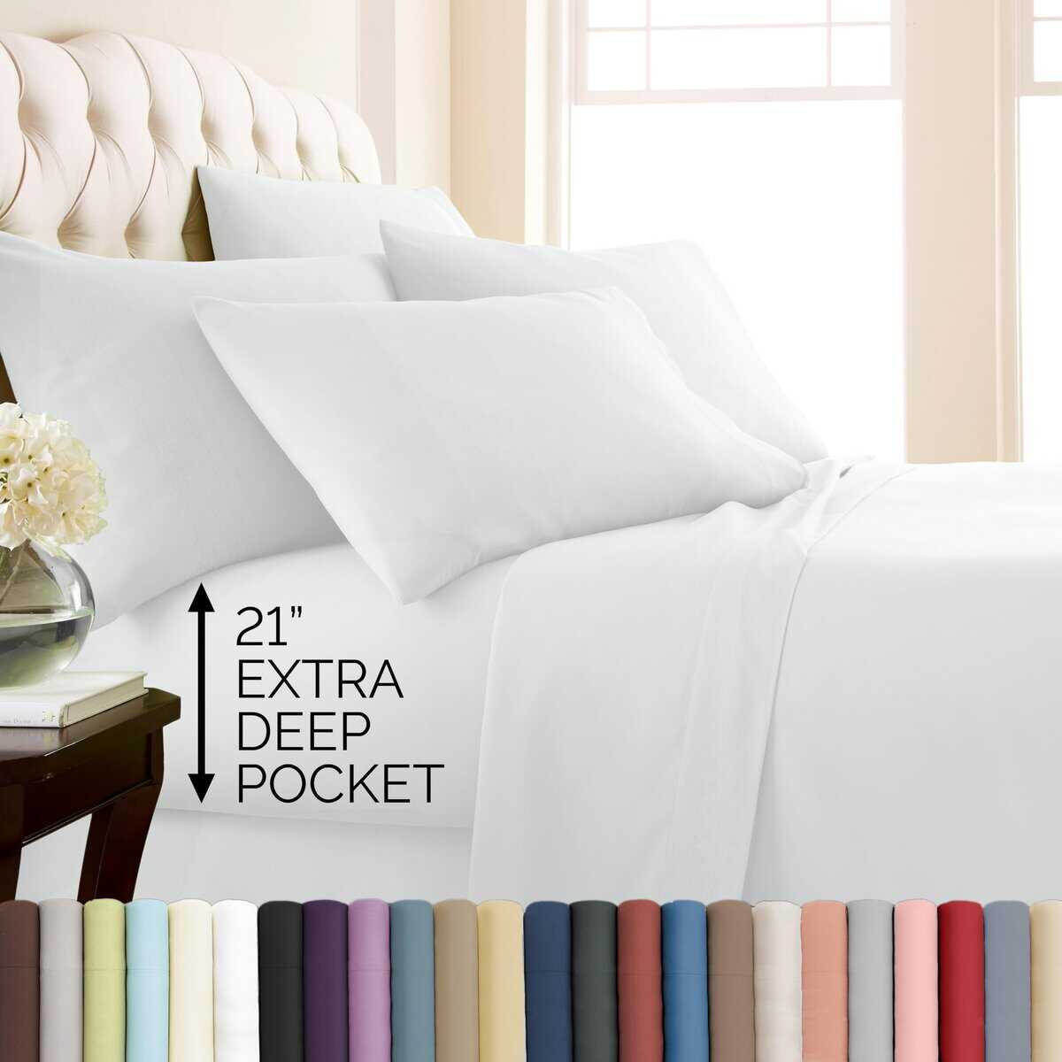 Juego de sábanas extra profundas para cama individual XL de