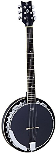 Ortega Guitars Raven Series Banjo de 6 Cuerdas con Funda,