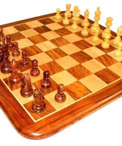 Tablero de ajedrez de madera de acacia coleccionable de 21"