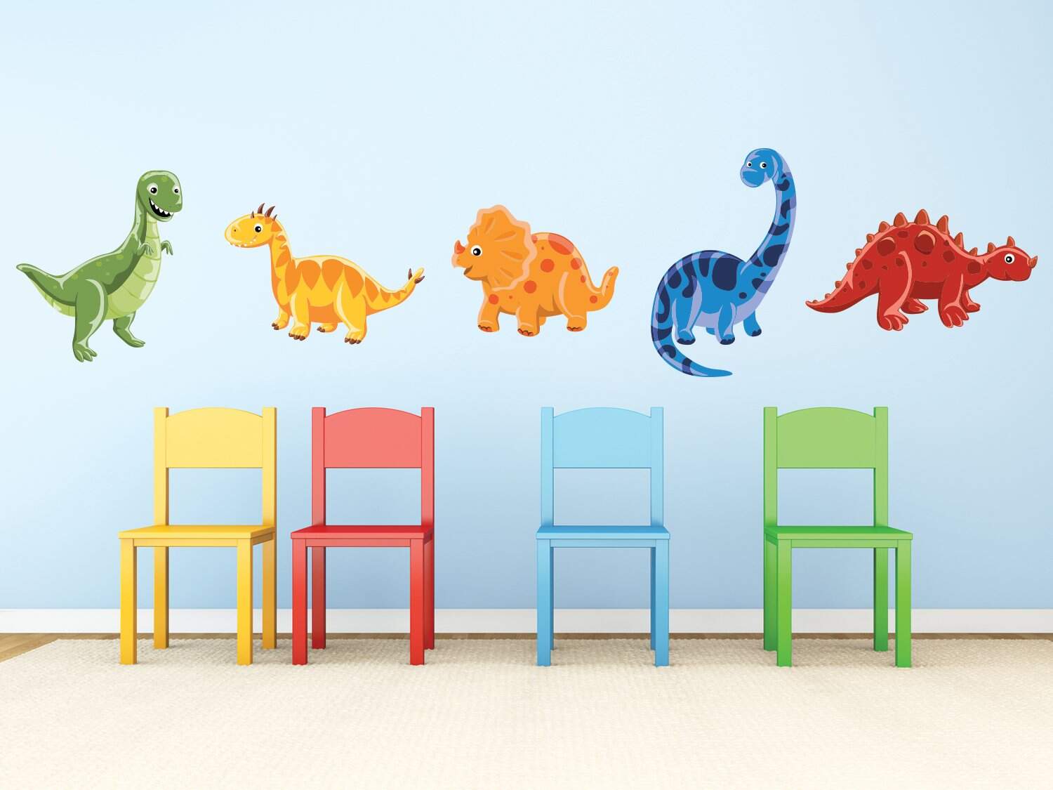 Sunny Decals Dinosaur Wall Decal - Set de 5 Pegatinas de