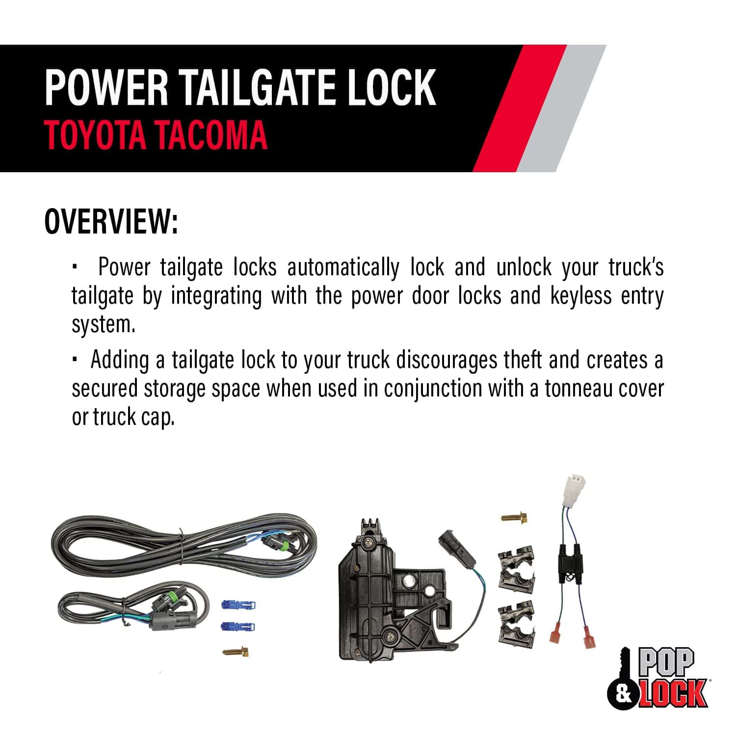 Cerradura de cola eléctrica Pop & Lock para Toyota Tundra, - Imagen 5