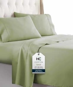 Juego de sábanas HC COLLECTION California King -Verde salvia