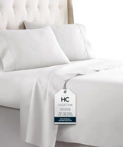 Juego de sábanas HC COLLECTION California King -Blanco