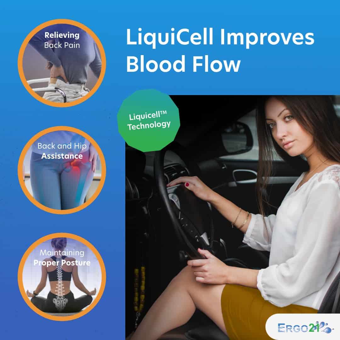 Cojín de asiento para auto y oficina ERGO21 Liquicell - Imagen 4