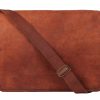 Bolso Mensajero de Cuero Genuino Vintage de 15 pulgadas
