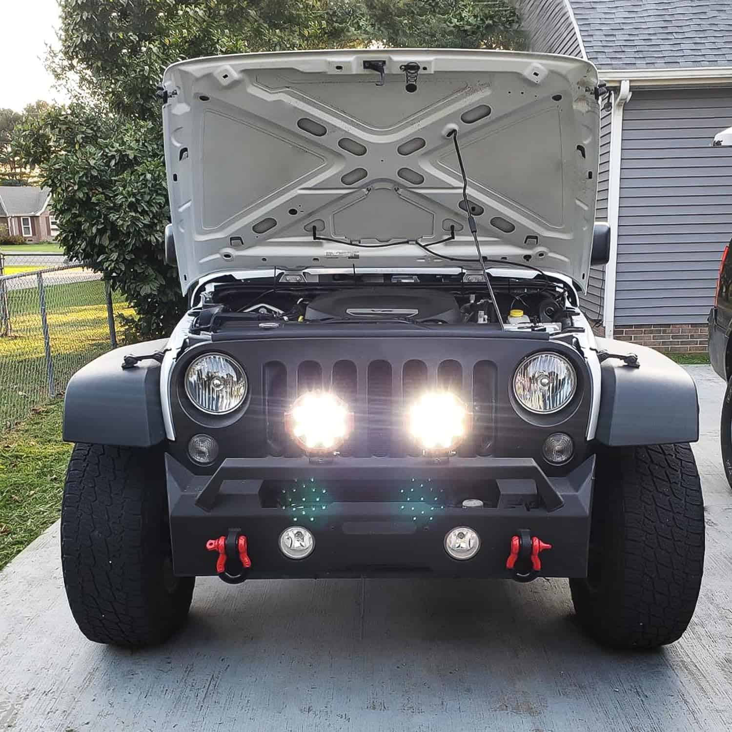 Barra de luz LED Nilight 2PCS 7" 51w 5100LM Rojo Ronda Spot - Imagen 8