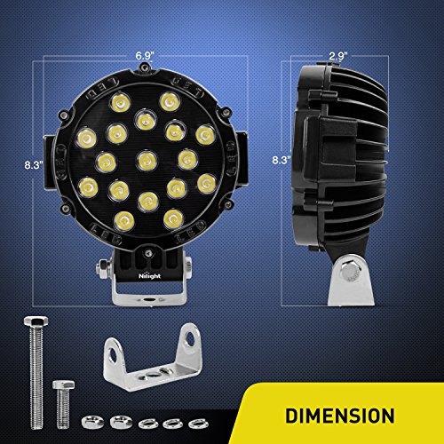 Nilight - 15023SB-B Barra de Luz Led 2PCS 7" 51w 5100LM - Imagen 5