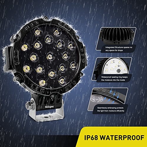 Nilight - 15023SB-B Barra de Luz Led 2PCS 7" 51w 5100LM - Imagen 4