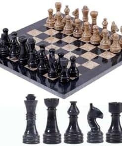 Juego de Ajedrez de Mármol Radicaln 12 -Negro y Coral
