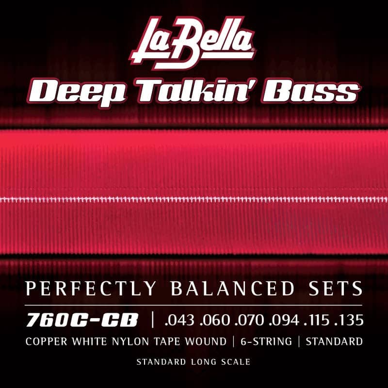 La Bella 760C-CB Deep Talkin Brass Copper White Nylon Tape